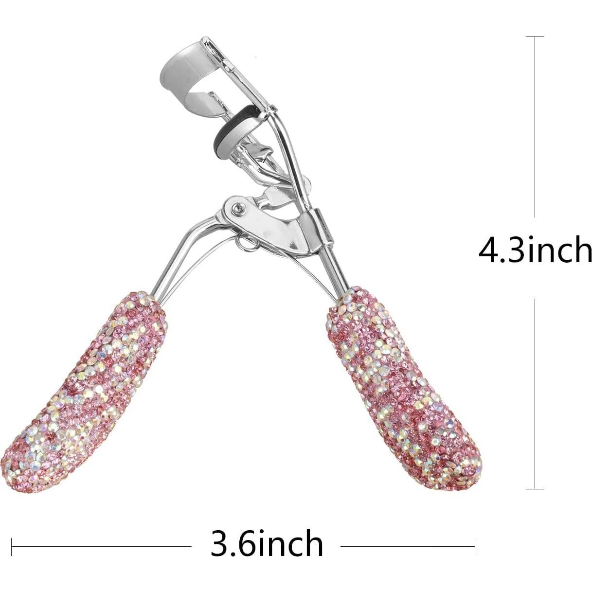 Rizador de Pestañas KEYPOWER Rosa con Rhinestones Duradero