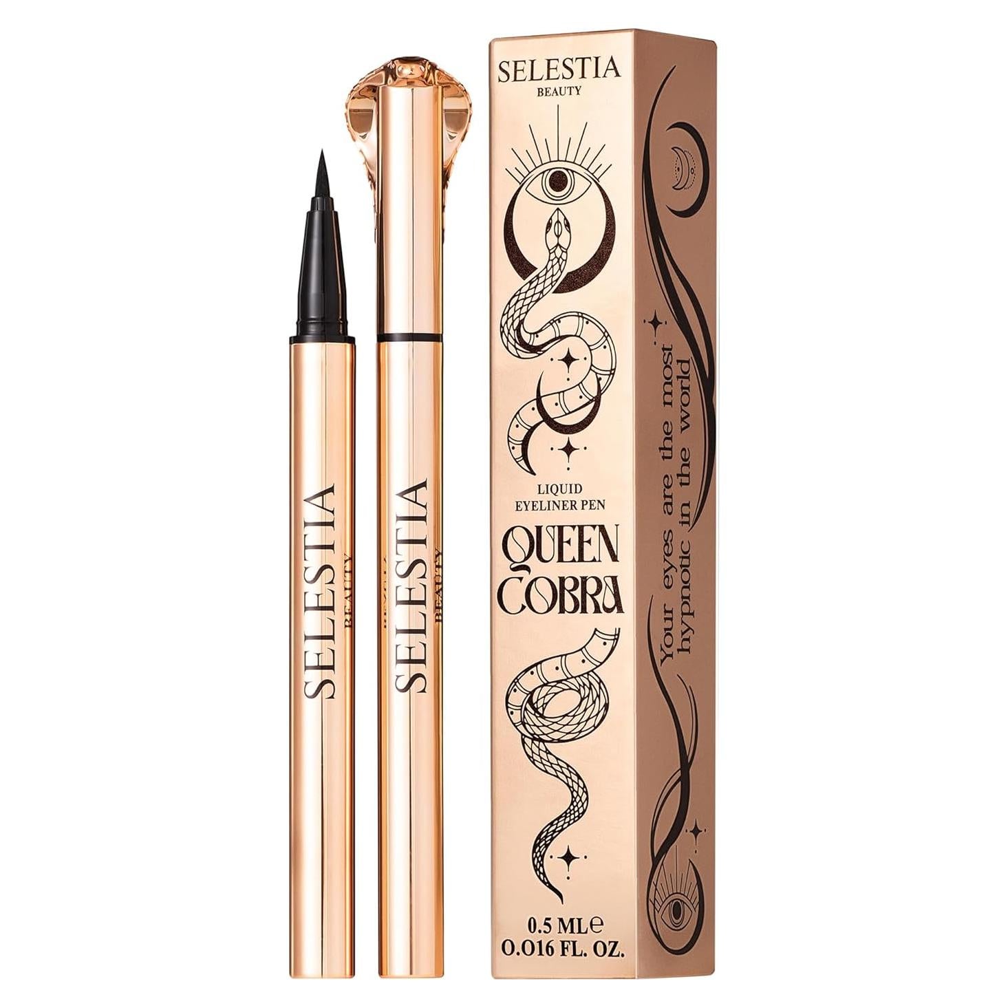 Delineador Líquido Negro Reina Cobra - Resistente al Agua 9g