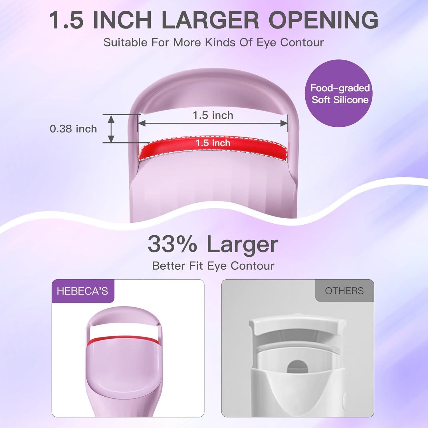 Rizador de Pestañas Calentado HEBECA EC4001 Violeta