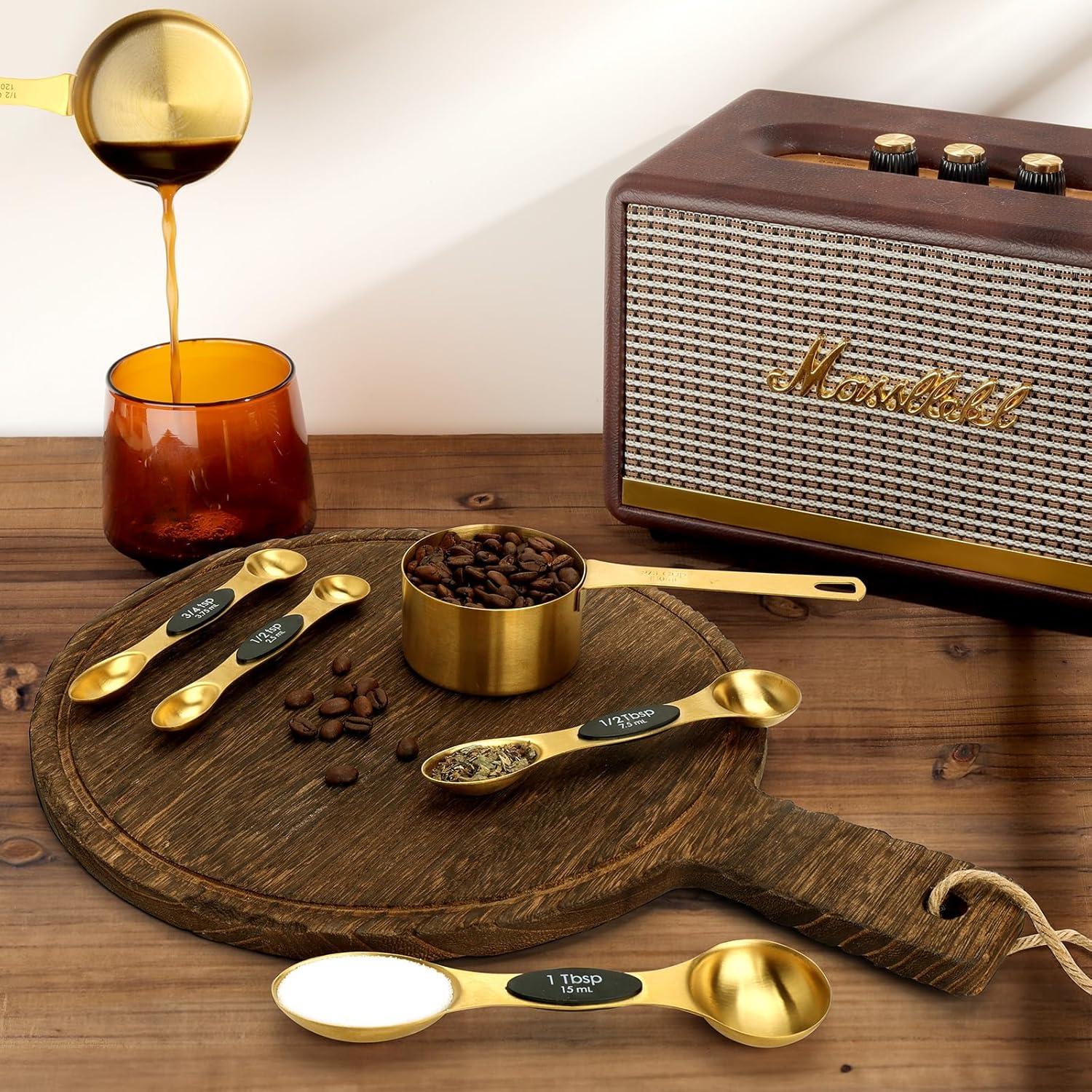 Juego de Cucharas y Tazas Medidoras GuDoQi 15 Piezas Acero Inox