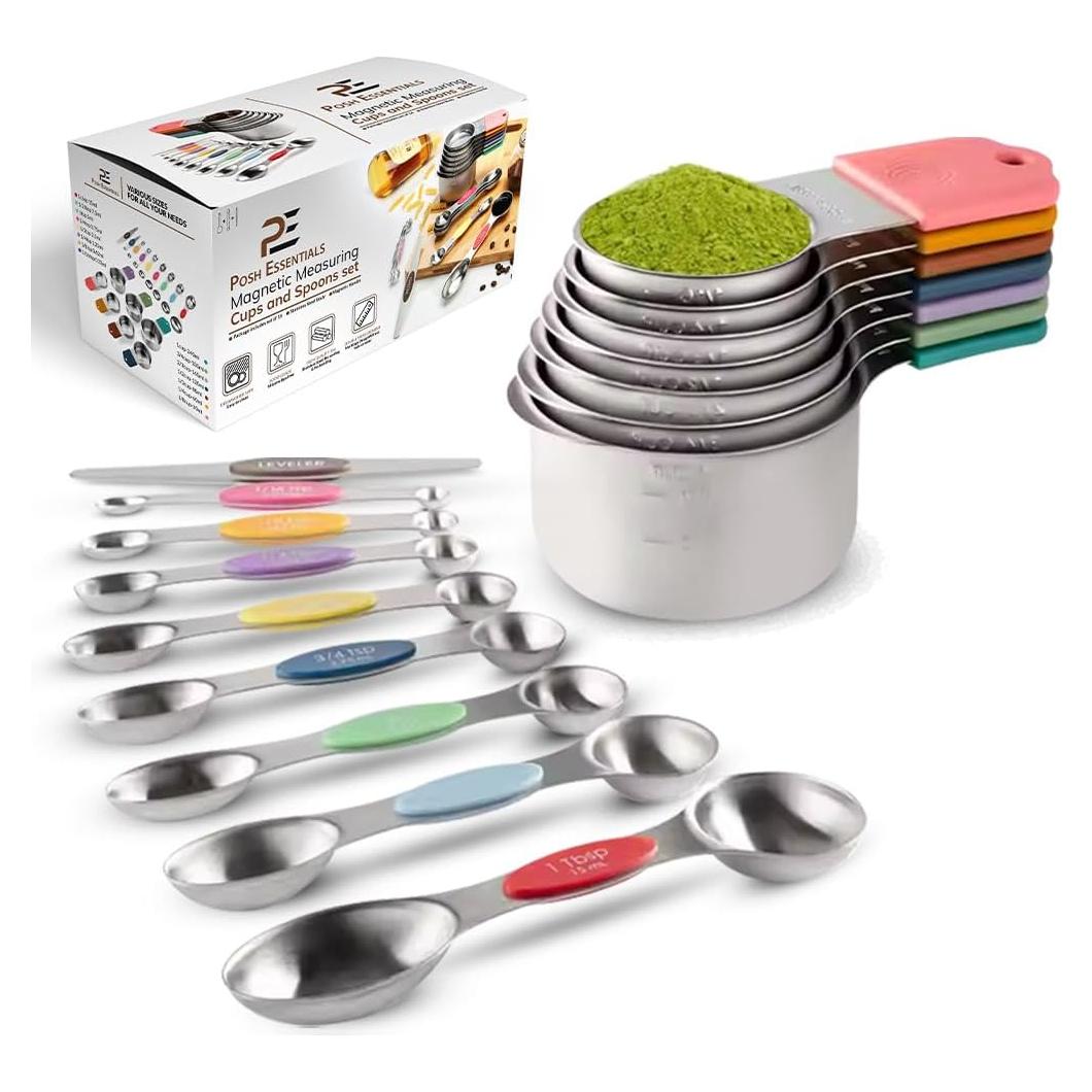 Juego de Cucharas y Tazas Medidoras Magnéticas Posh Essentials