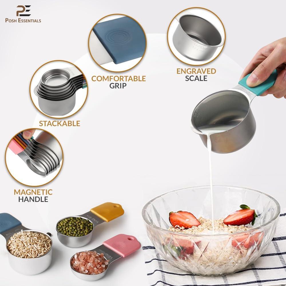 Juego de Cucharas y Tazas Medidoras Magnéticas Posh Essentials