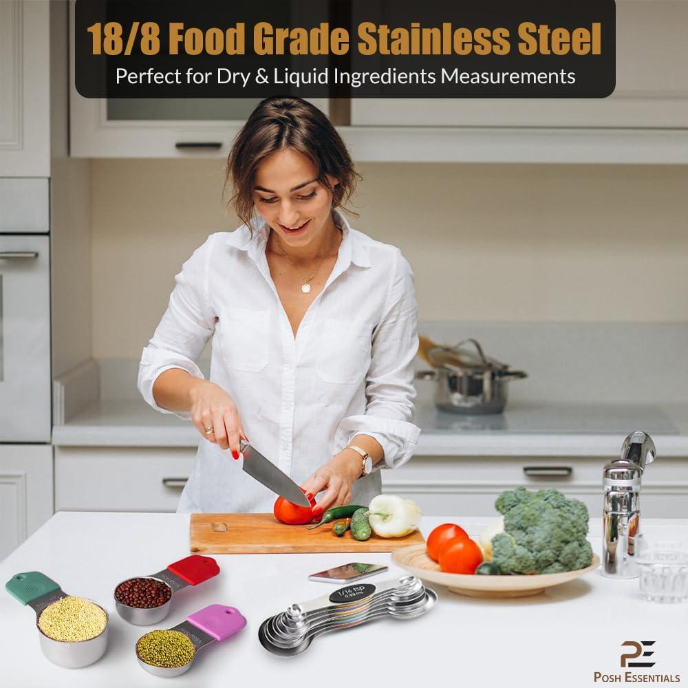 Juego de Cucharas y Tazas Medidoras Magnéticas Posh Essentials
