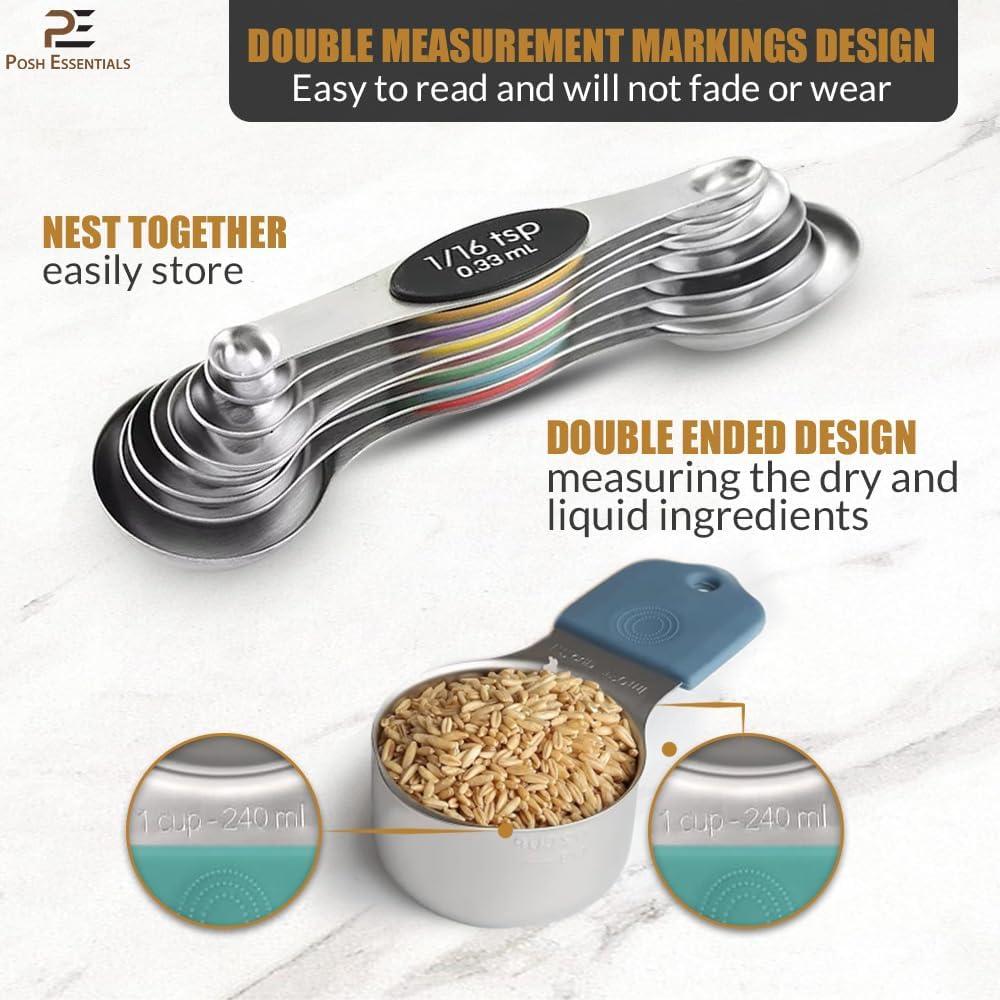 Juego de Cucharas y Tazas Medidoras Magnéticas Posh Essentials