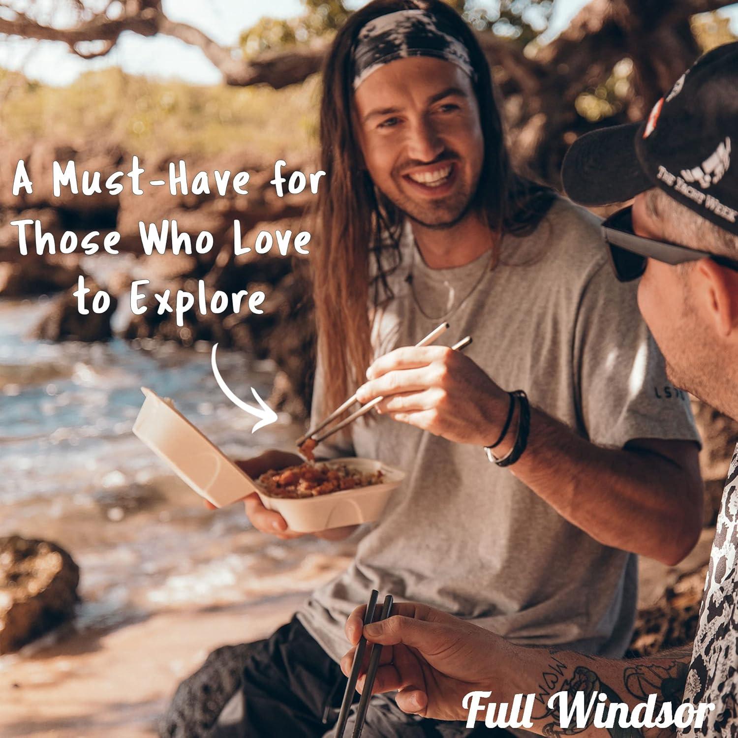 FULL WINDSOR - MAGSTICKS - Magnetic Titanium Chopsticks for Asian Cooking, Reusable Training Chopsticks for Travel, Cooking, and Dining, Lightweight Portable Utensils with Carrying Case for Daily Use