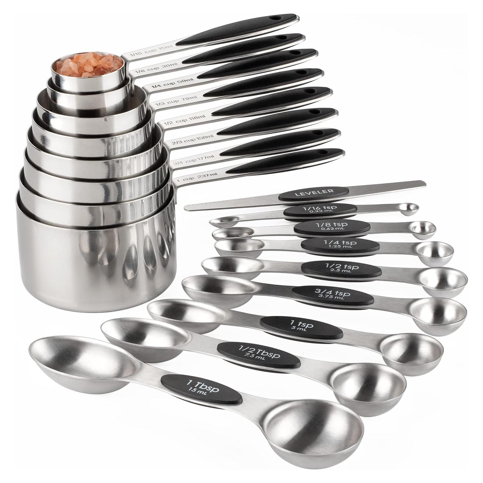 Juego de Tazas y Cucharas Medidoras Turewin Acero Inoxidable