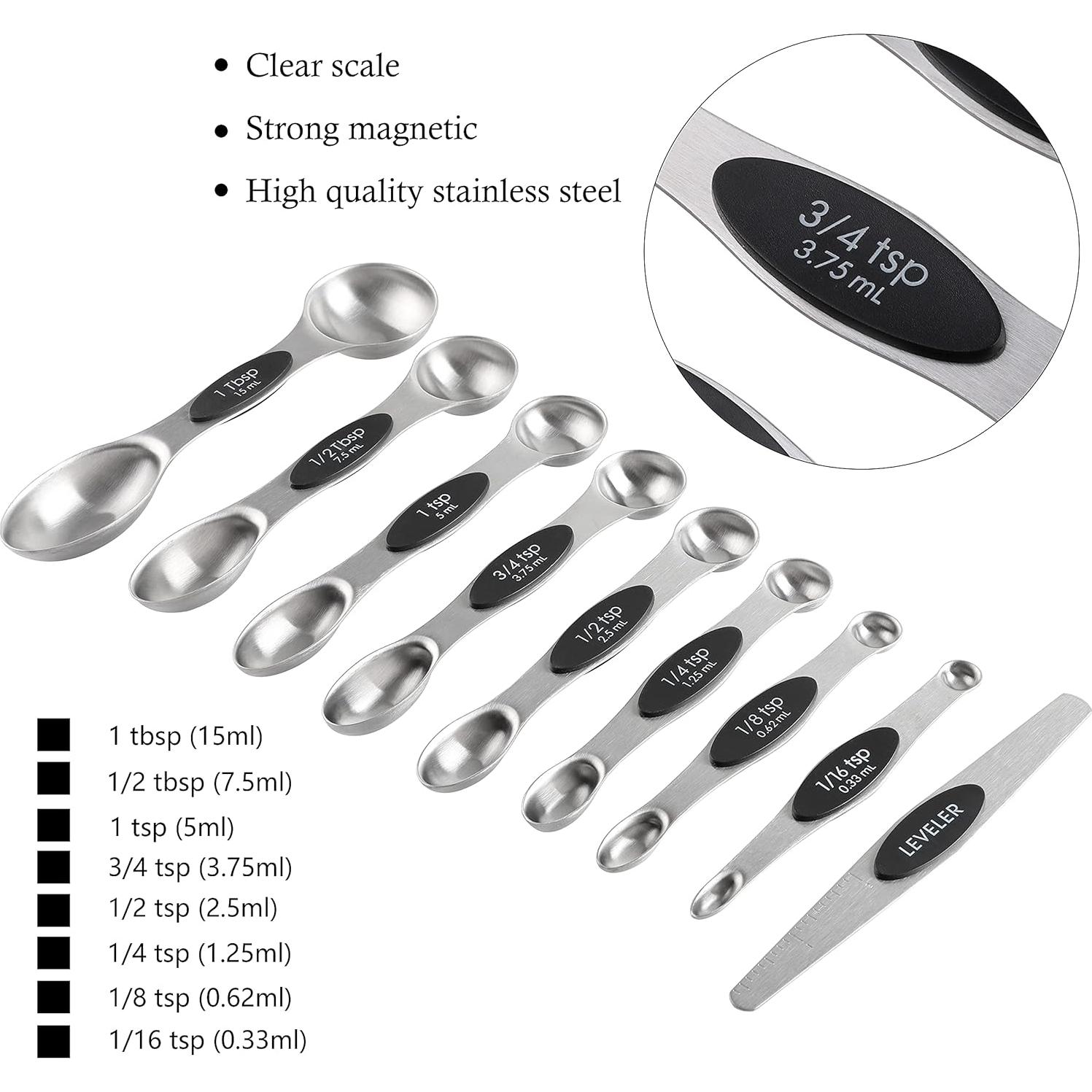 Juego de Tazas y Cucharas Medidoras Turewin Acero Inoxidable