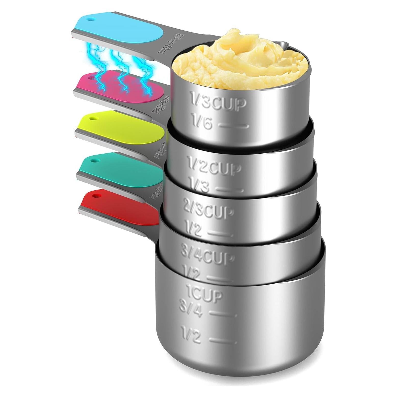 Juego de Tazas Medidoras Magnéticas Minteem 5 Piezas Acero