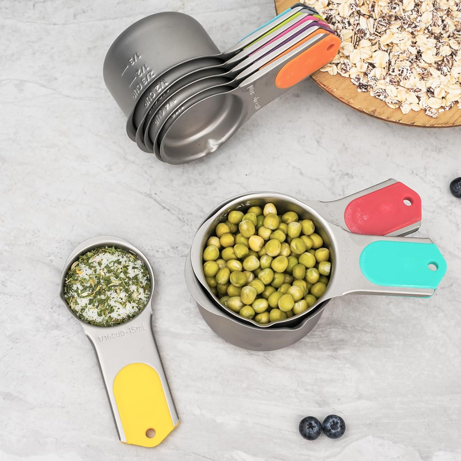 Juego de Tazas Medidoras Magnéticas Minteem 5 Piezas Acero