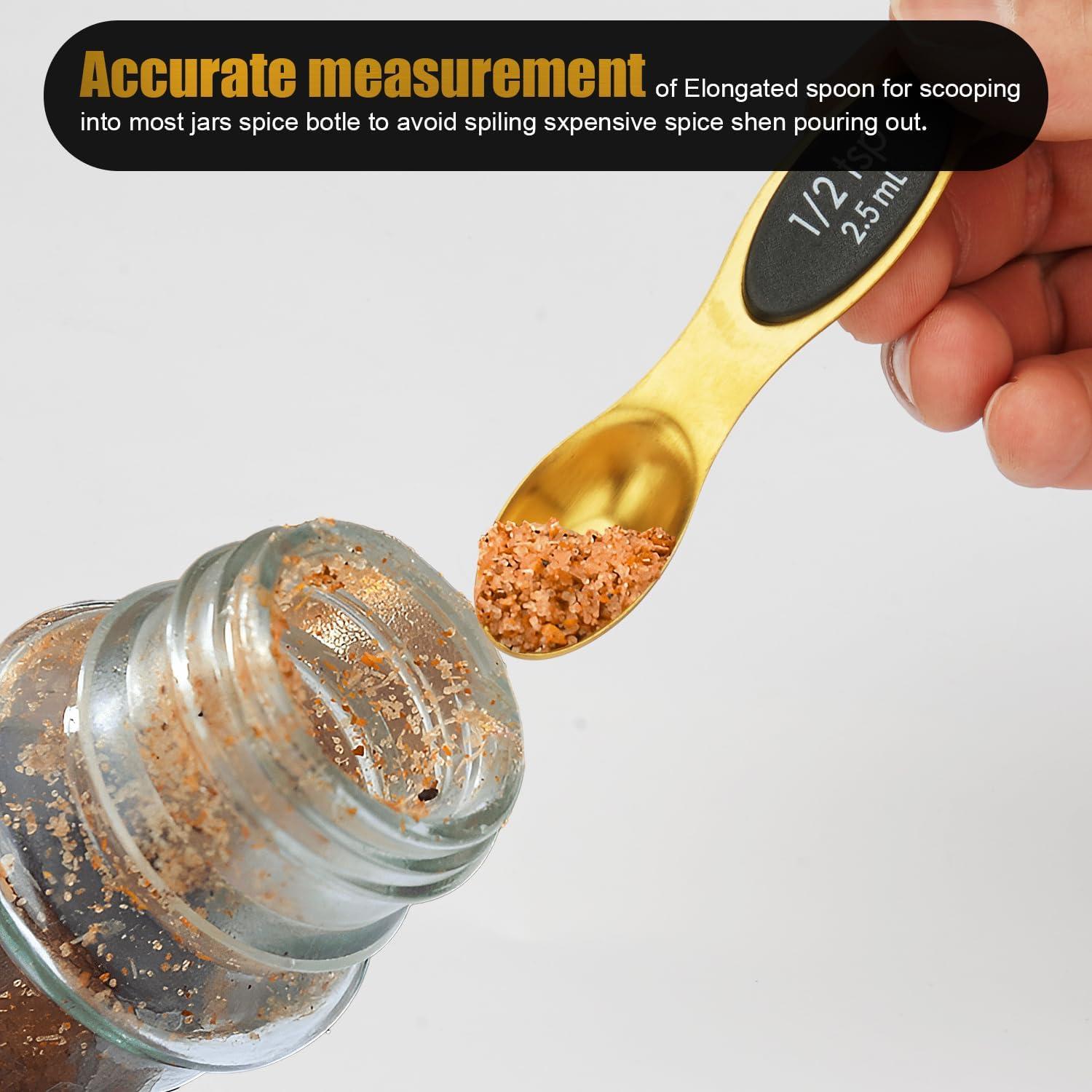 Juego de Cucharas Medidoras Magnéticas SHIKORI Acero Inoxidable 8 Pcs