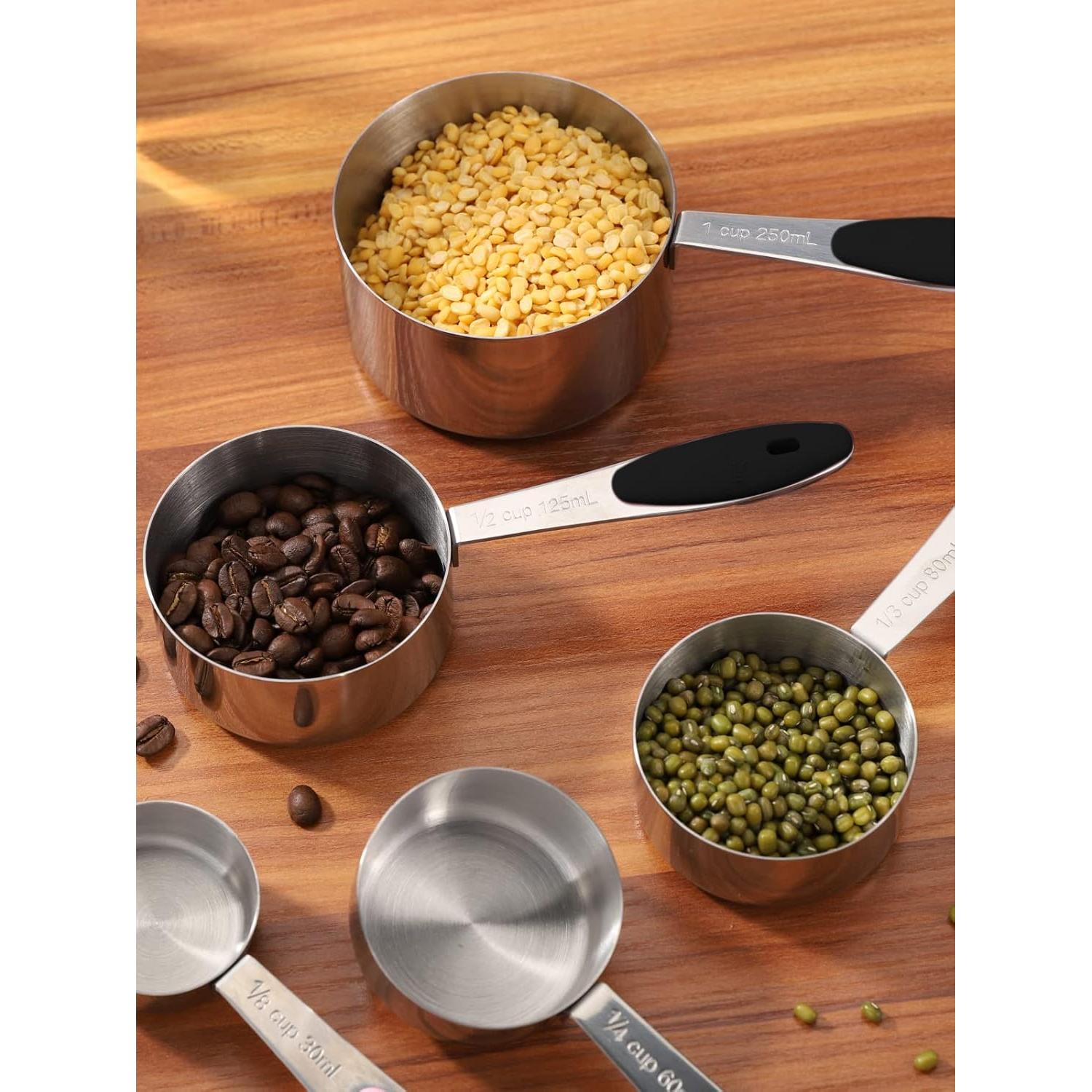 Juego de Tazas y Cucharas Medidoras Joyhill 10 Piezas Acero Inoxidable