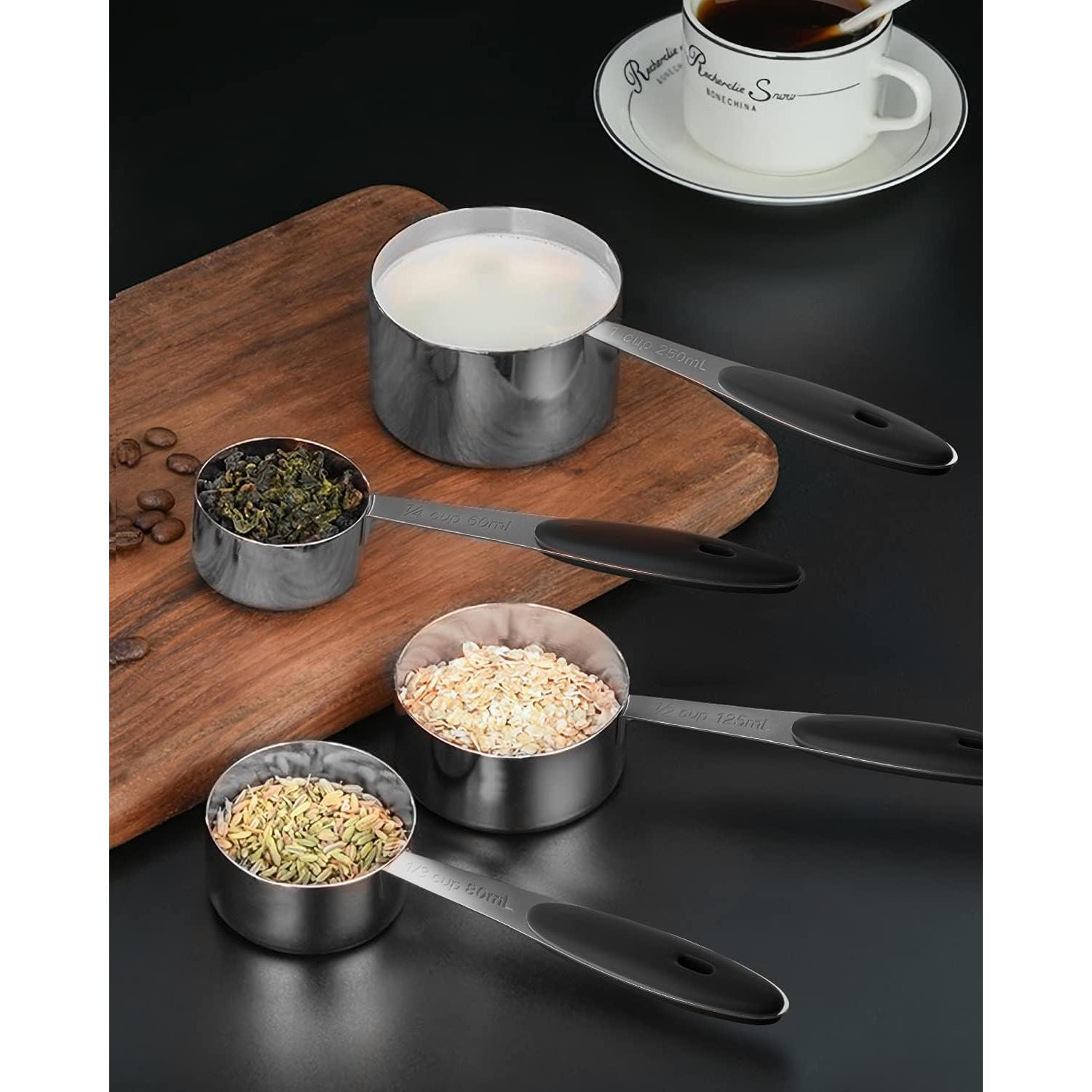 Juego de Tazas y Cucharas Medidoras Joyhill 10 Piezas Acero Inoxidable