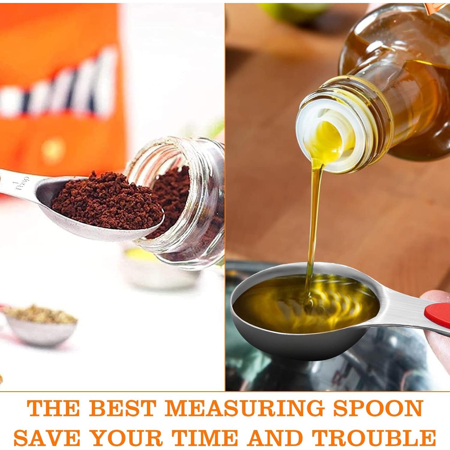 Set de 9 Cucharas Medidoras Magnéticas Oeedsns Acero Inoxidable