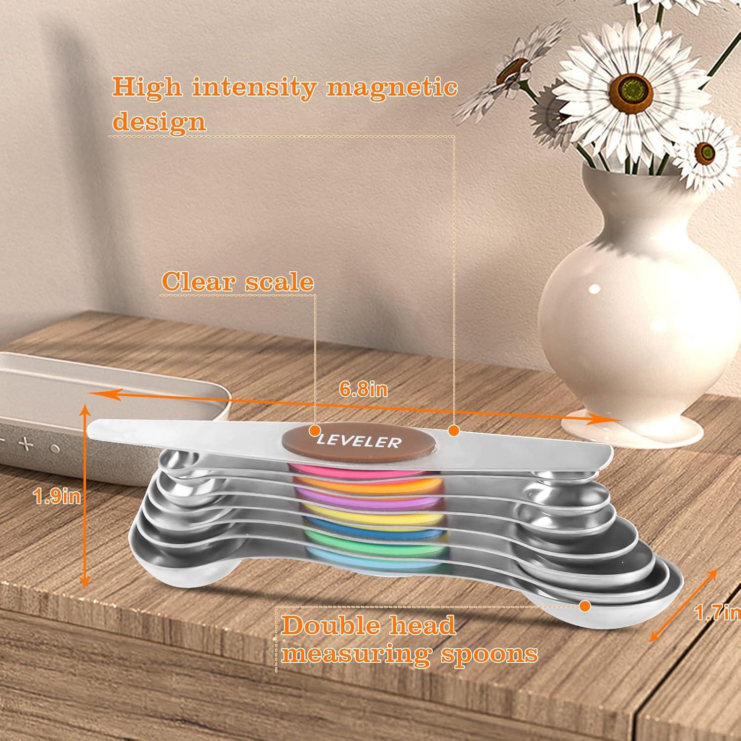 Set de 9 Cucharas Medidoras Magnéticas Oeedsns Acero Inoxidable