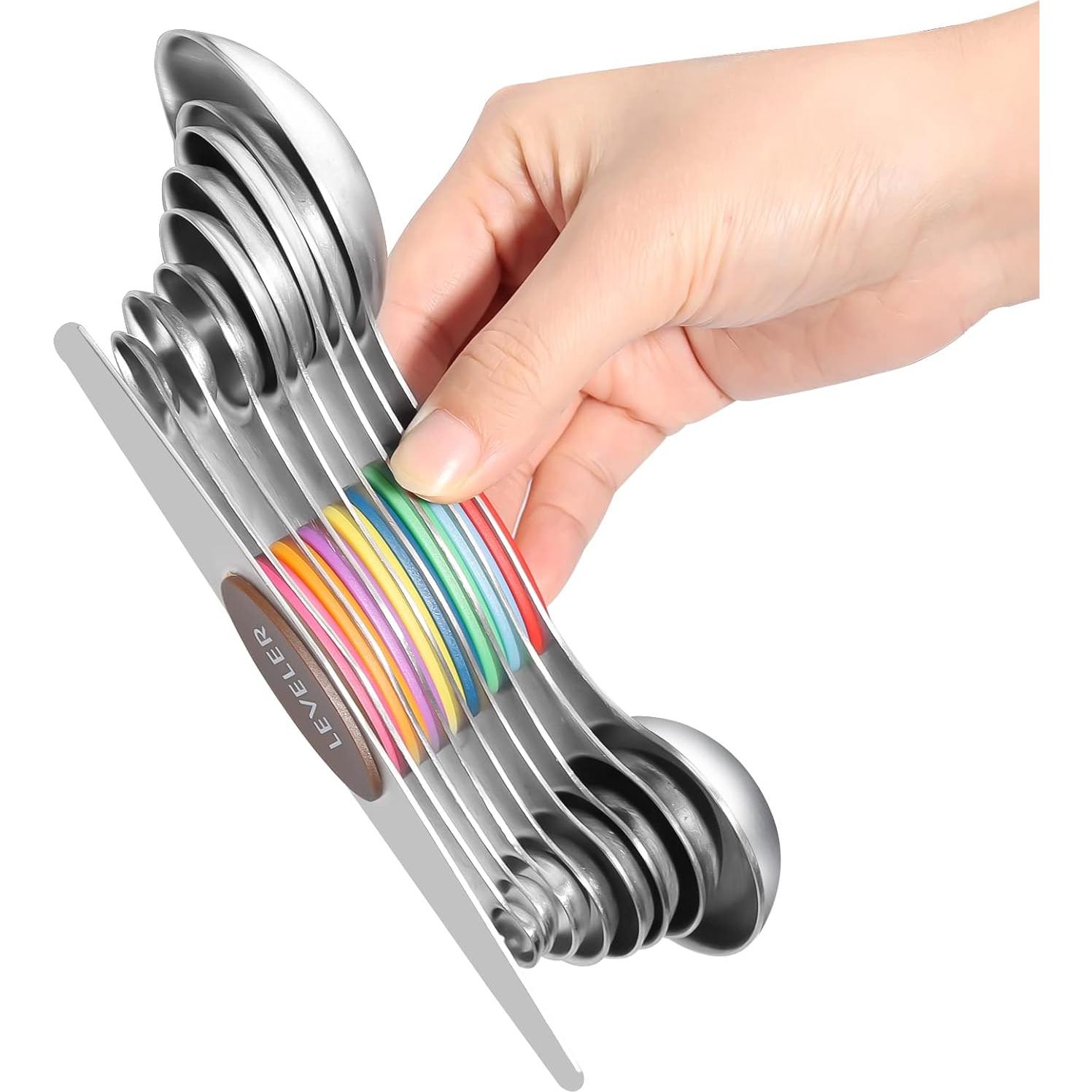 Set de 9 Cucharas Medidoras Magnéticas Oeedsns Acero Inoxidable