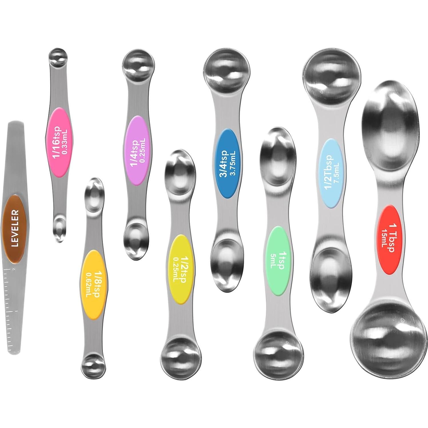 Set de 9 Cucharas Medidoras Magnéticas Oeedsns Acero Inoxidable