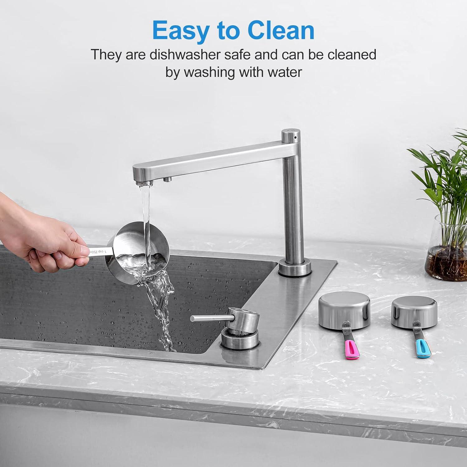 Juego de Tazas y Cucharas Medidoras Bopei 11 Piezas Acero Inoxidable