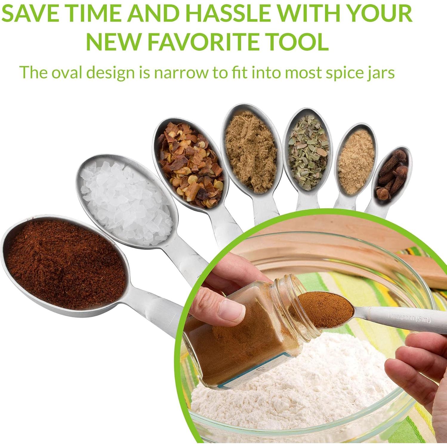 Juego de Cucharas Medidoras Acero Inoxidable Spring Chef 7 Pzas