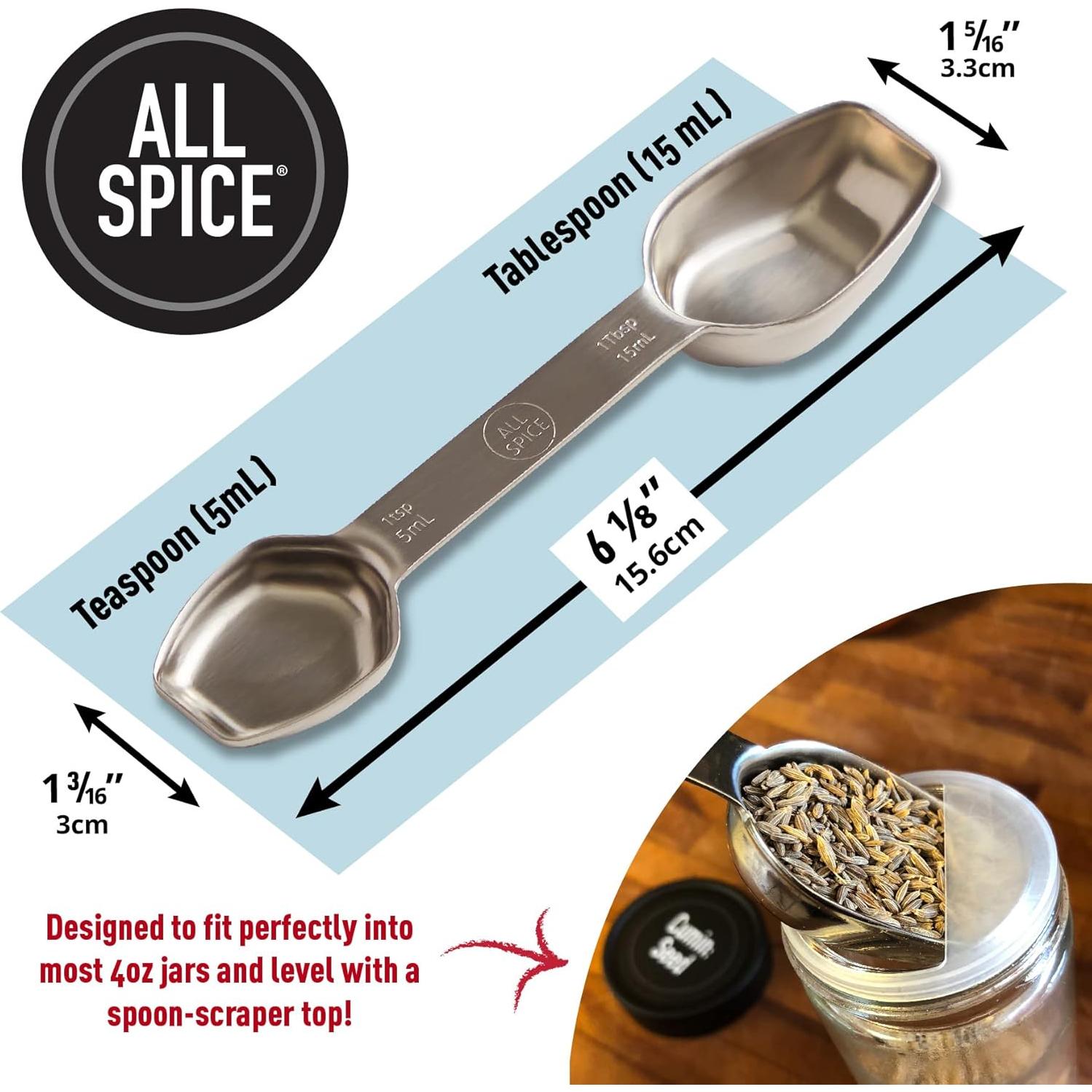 Cuchara Medidora Doble Cara AllSpice Acero Inoxidable 15 cm
