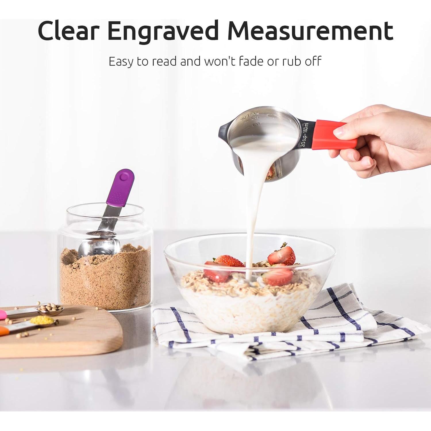 Juego de Tazas y Cucharas Medidoras U-Taste 13 Piezas Acero Inox