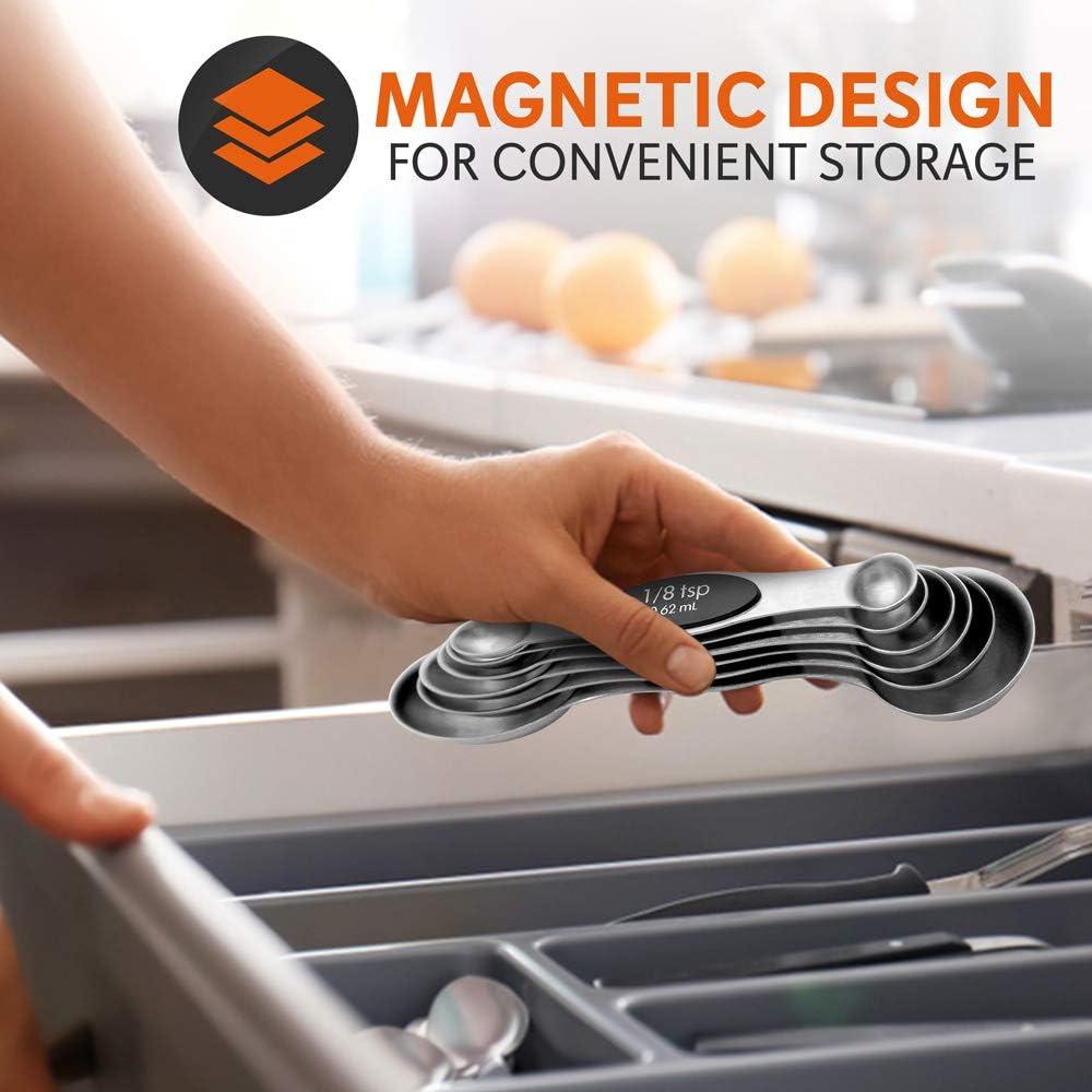 Juego de Cucharas Medidoras Magnéticas NutriChef 6 Piezas