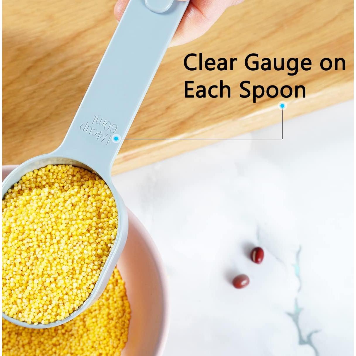 Juego de 19 Piezas Tazas y Cucharas Medidoras Recogwood Negro