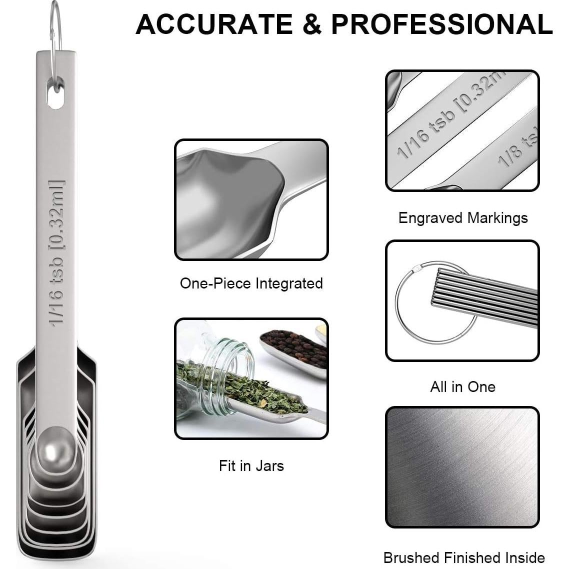 Juego de Tazas y Cucharas Medidoras Wildone 21 Piezas Acero Inoxidable