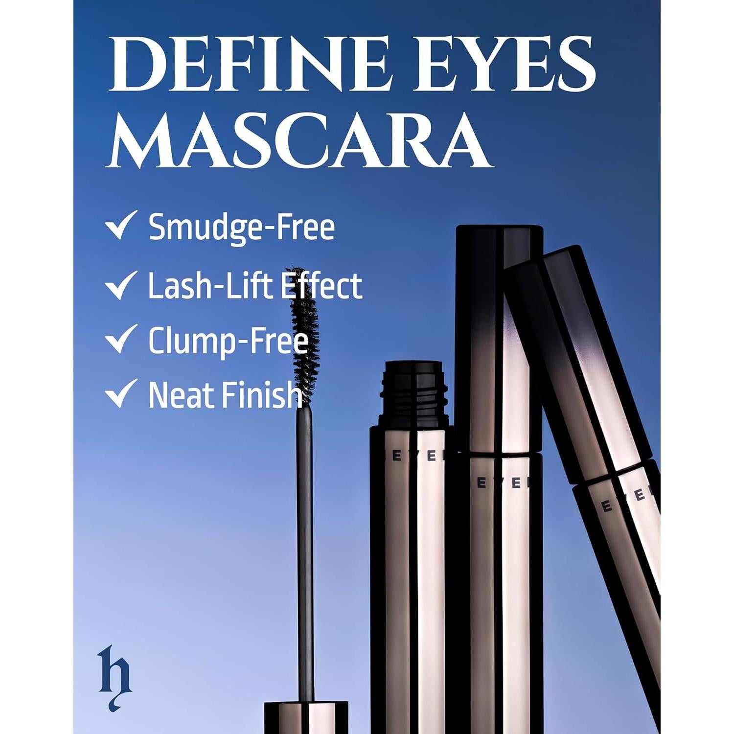 Máscara HEVVYMAKEUP Define Eyes Volumen y Rizado 17.86g