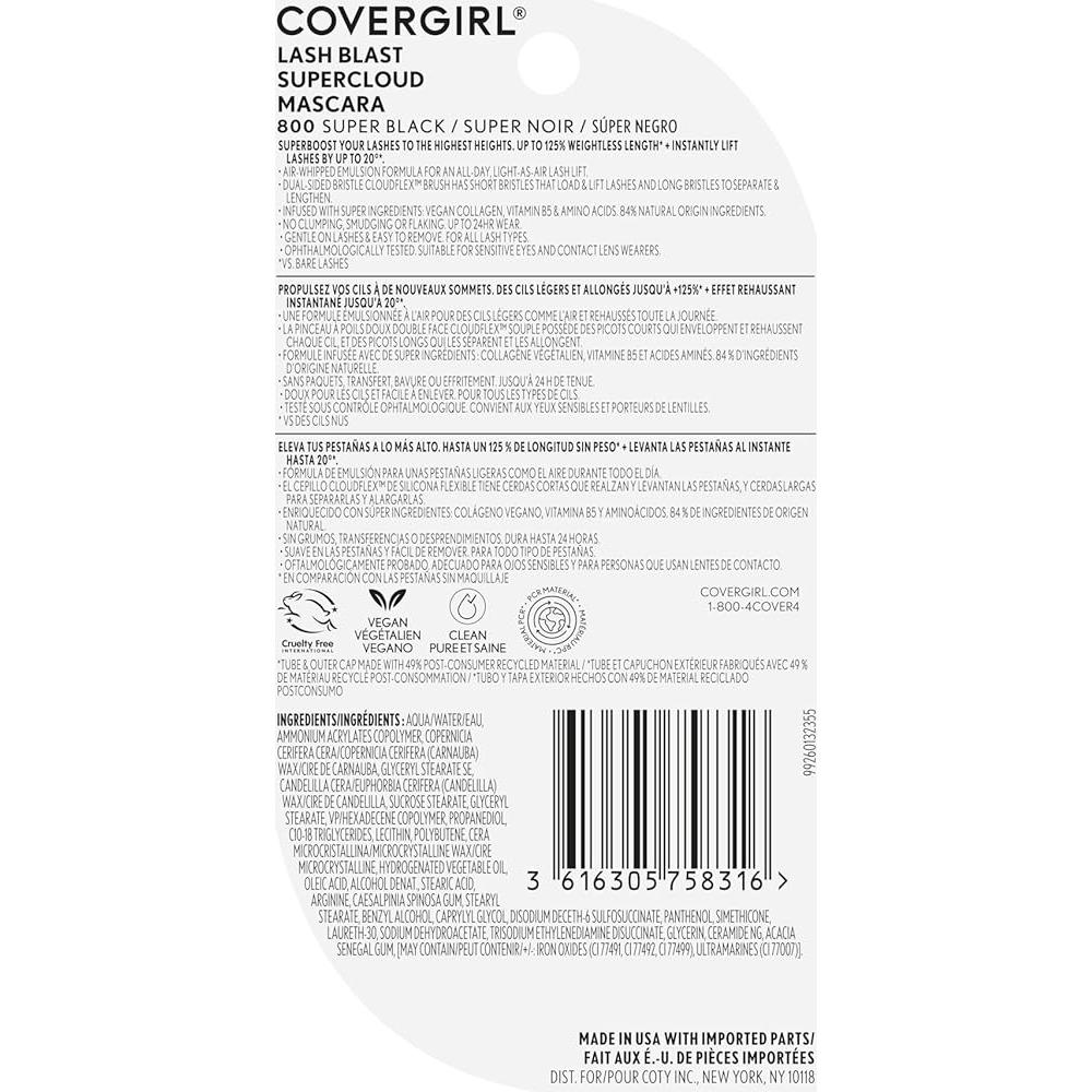 Máscara de Pestañas CoverGirl Lash Blast Supercloud 800 Negro