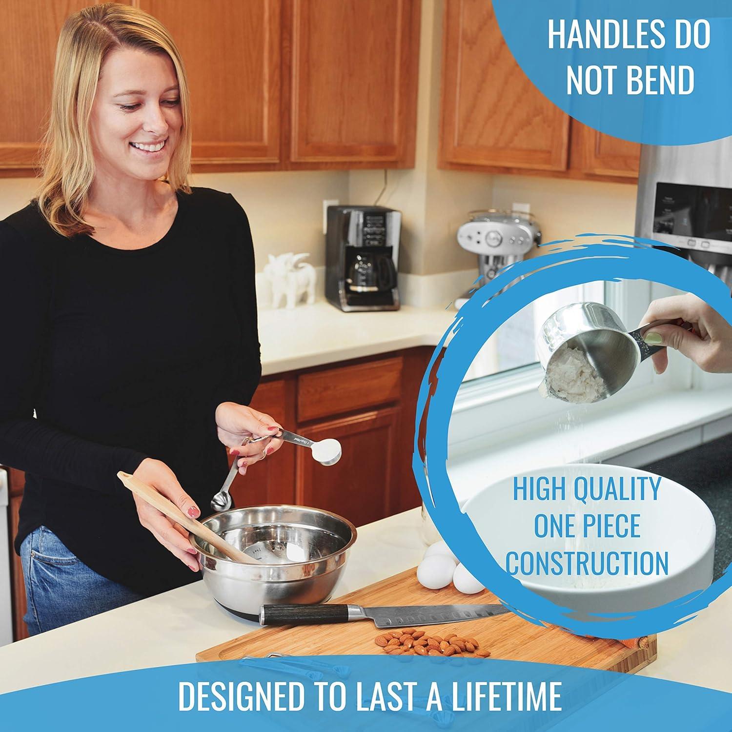 Juego de Tazas y Cucharas Medidoras KPKitchen Acero Inoxidable