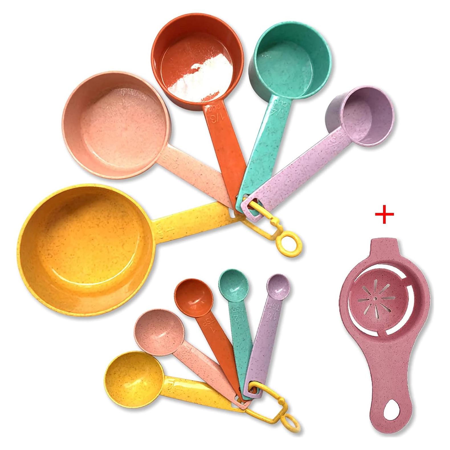 Juego de Tazas y Cucharas Medidoras Yuzi 10 Pcs Colorido