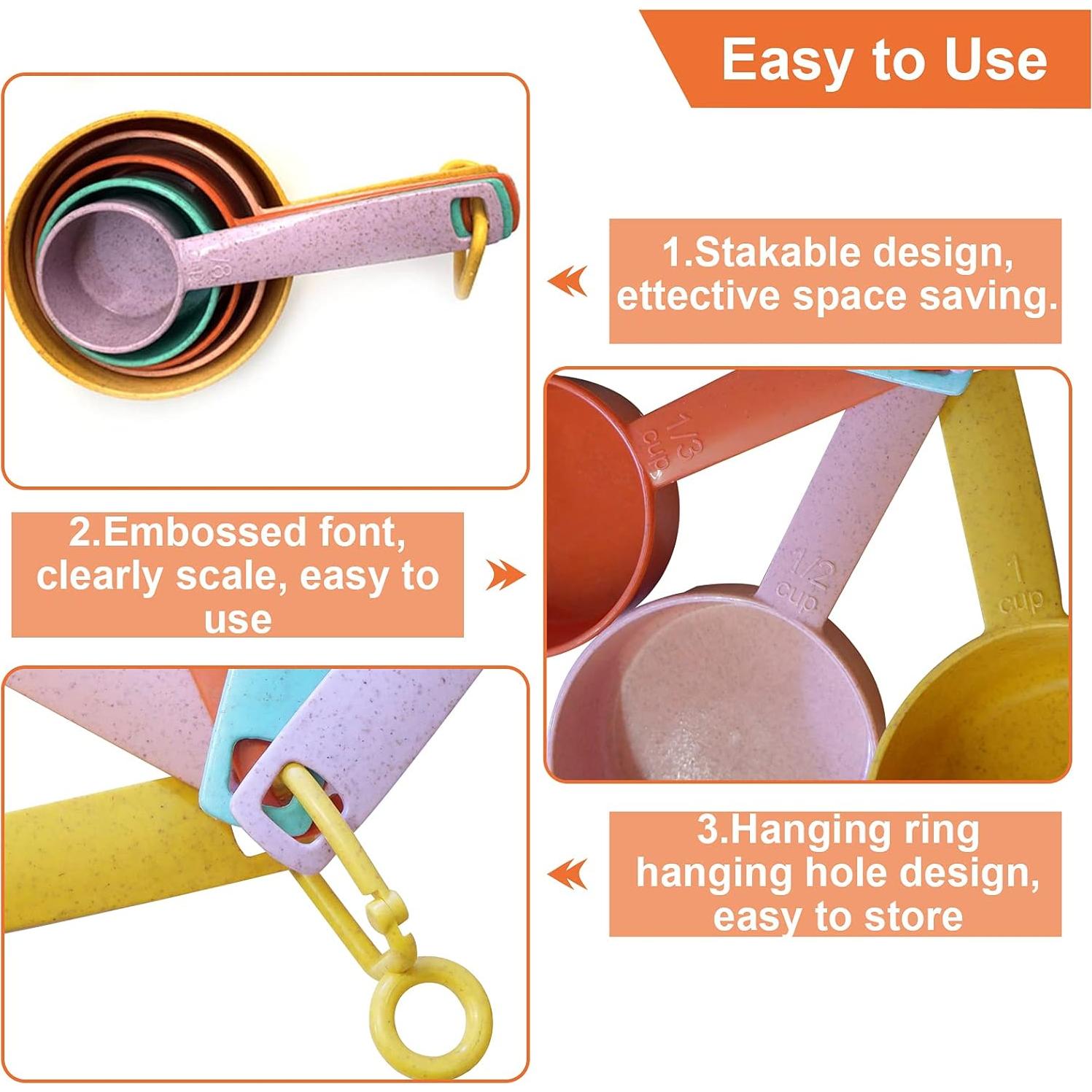 Juego de Tazas y Cucharas Medidoras Yuzi 10 Pcs Colorido