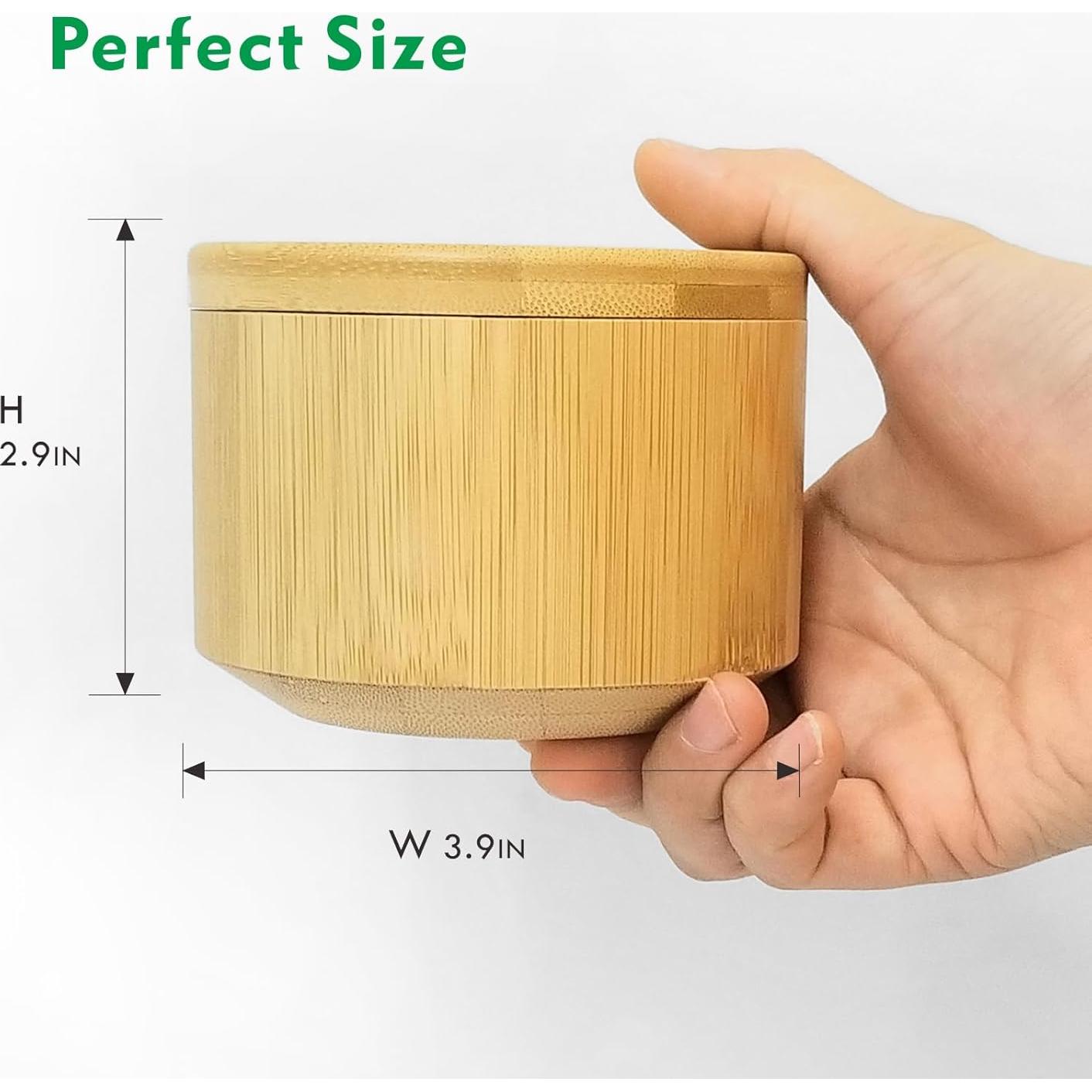 Caja de Sal de Bambú con Tapa y Cuchara ThougrLyh 340g