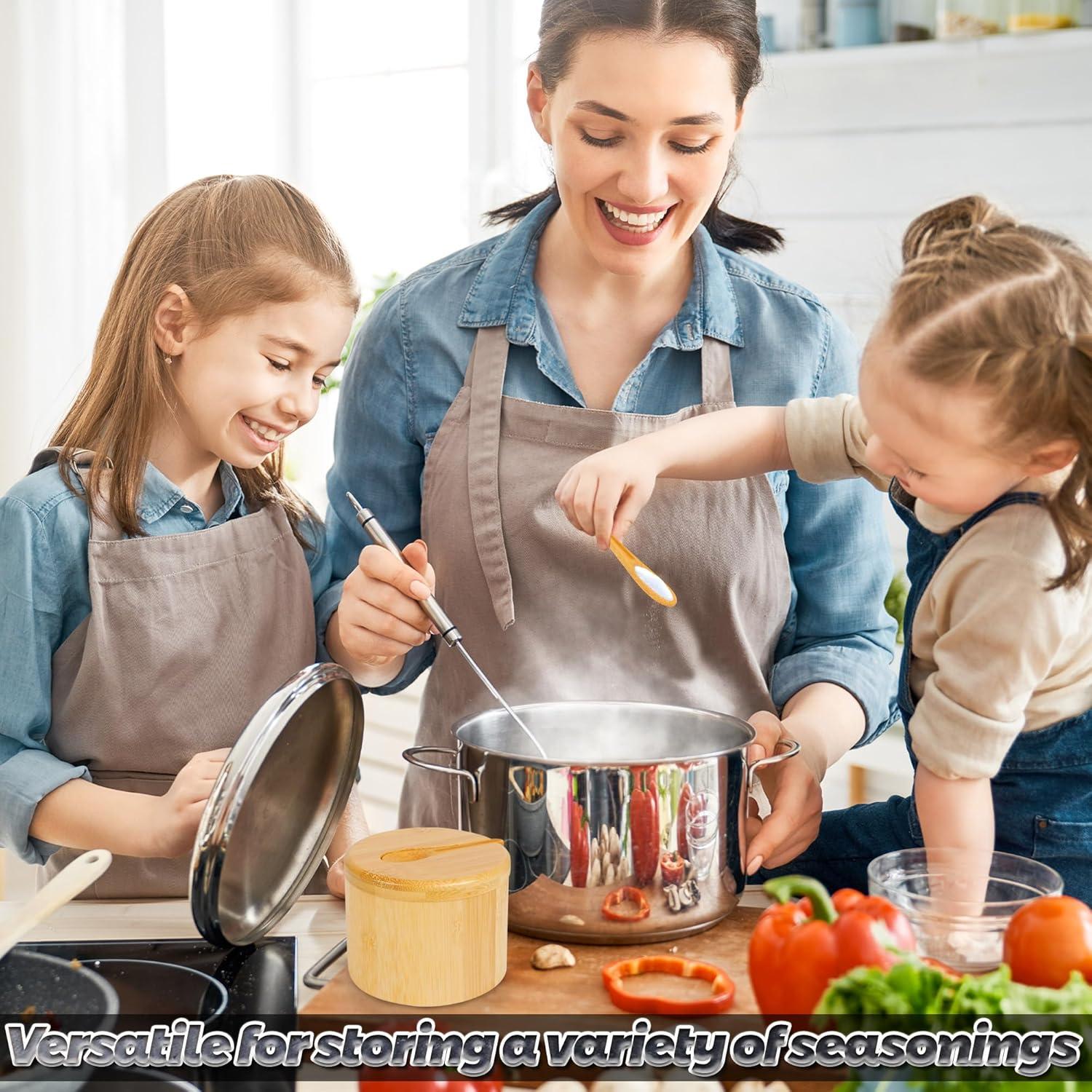 Caja de Sal de Bambú Loscarol 2 Pcs 170 g con Tapa Magnética