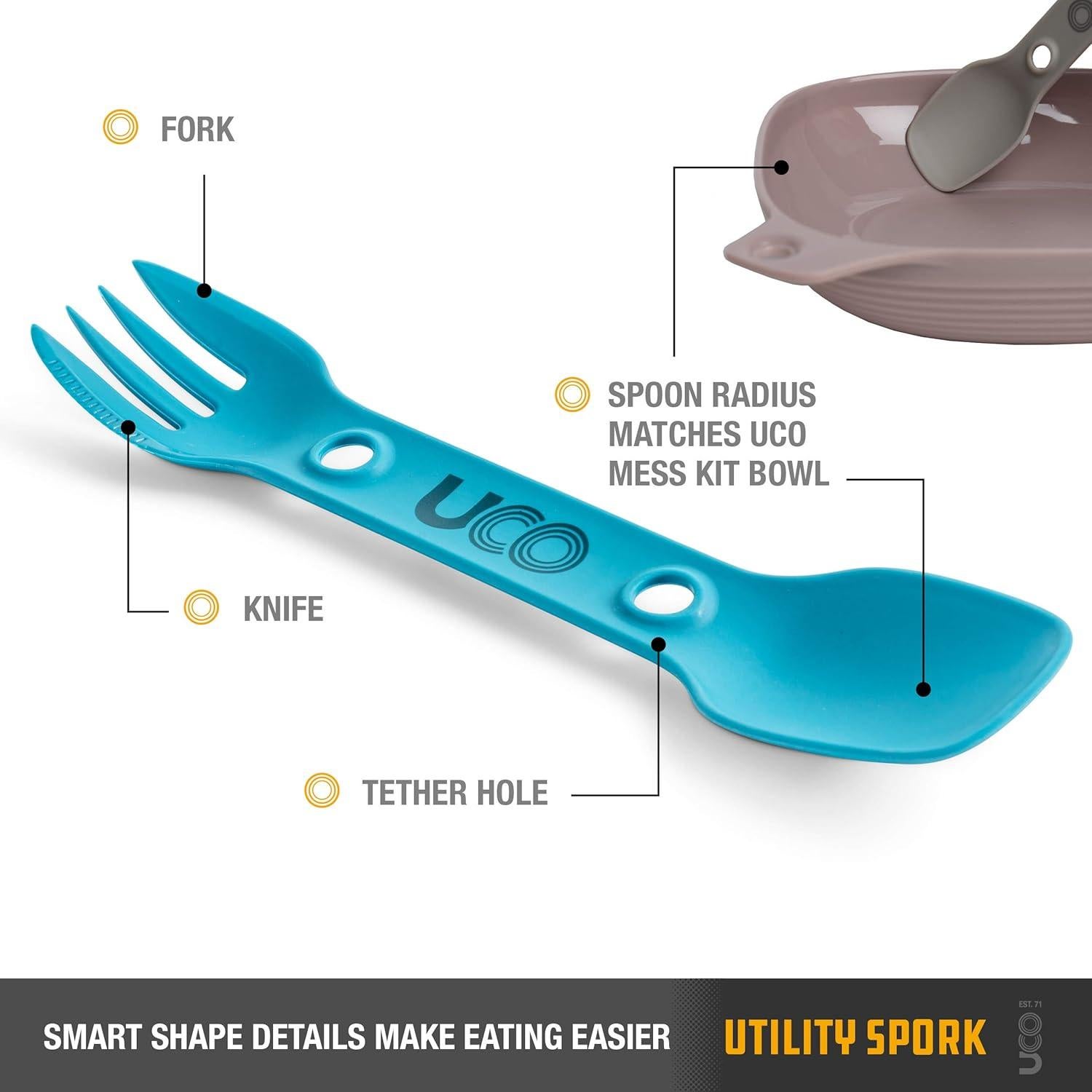 UCO Utility Spork 4-Pack Cuchara-Tenedor-Cuchillo Camping