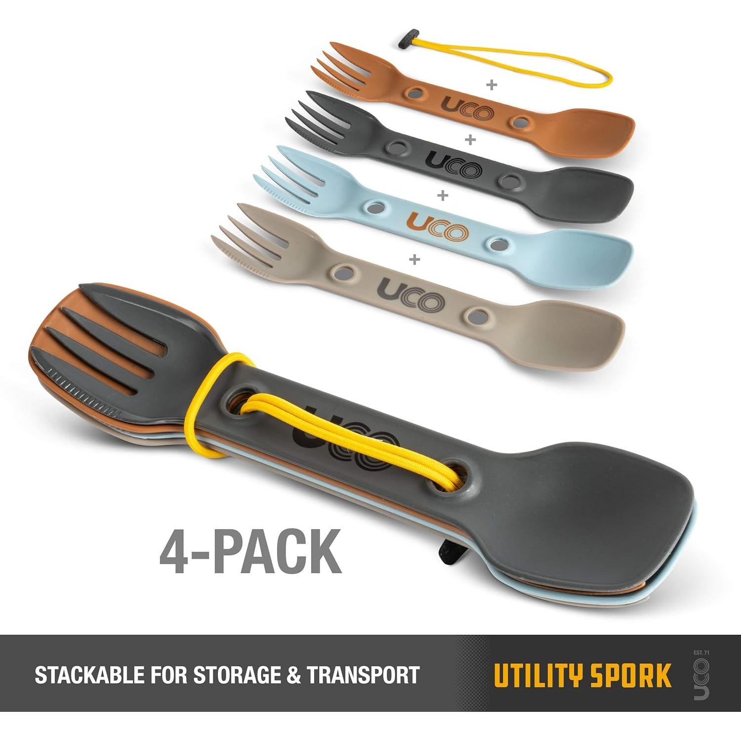 UCO Utility Spork 4-Pack Cuchara-Tenedor-Cuchillo Camping