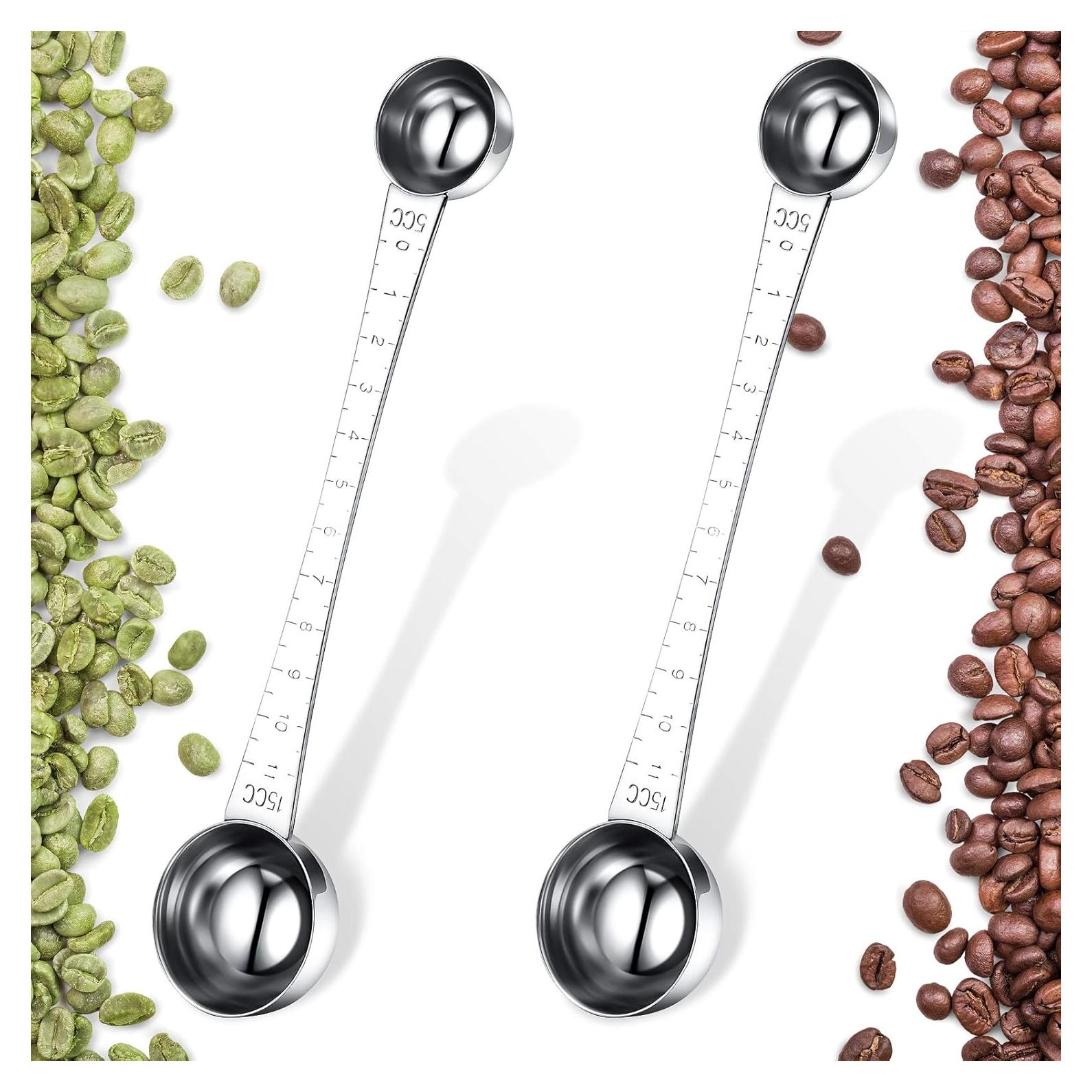 Juego de 2 cucharas medidoras Geiserailie 5ml y 15ml acero
