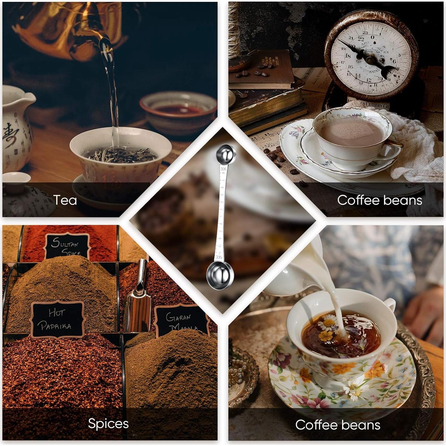 Juego de 2 cucharas medidoras Geiserailie 5ml y 15ml acero