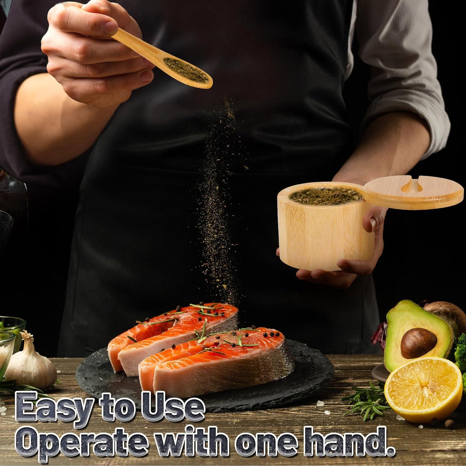 Caja de Sal de Bambú Loscarol con Tapa Magnética 170g