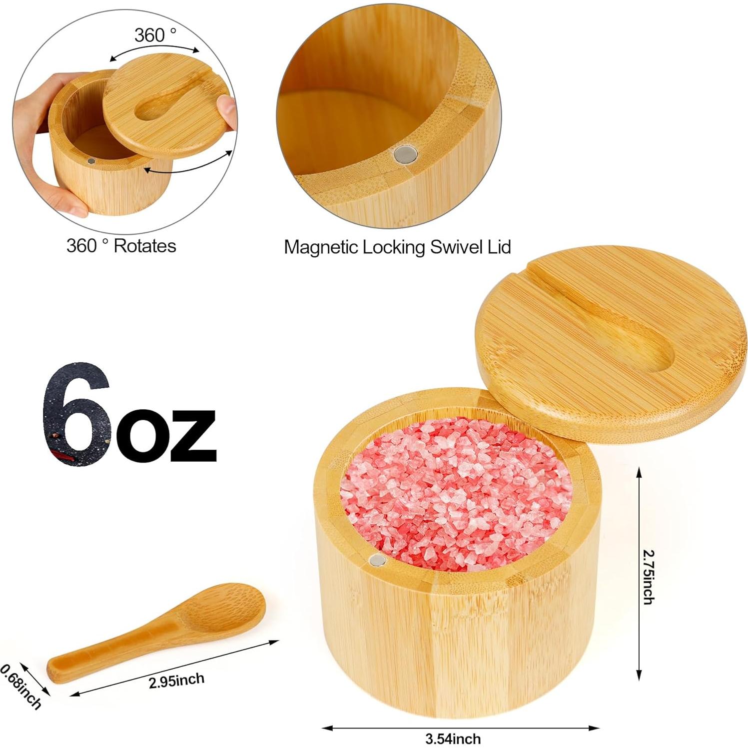 Caja de Sal de Bambú Loscarol con Tapa Magnética 170g