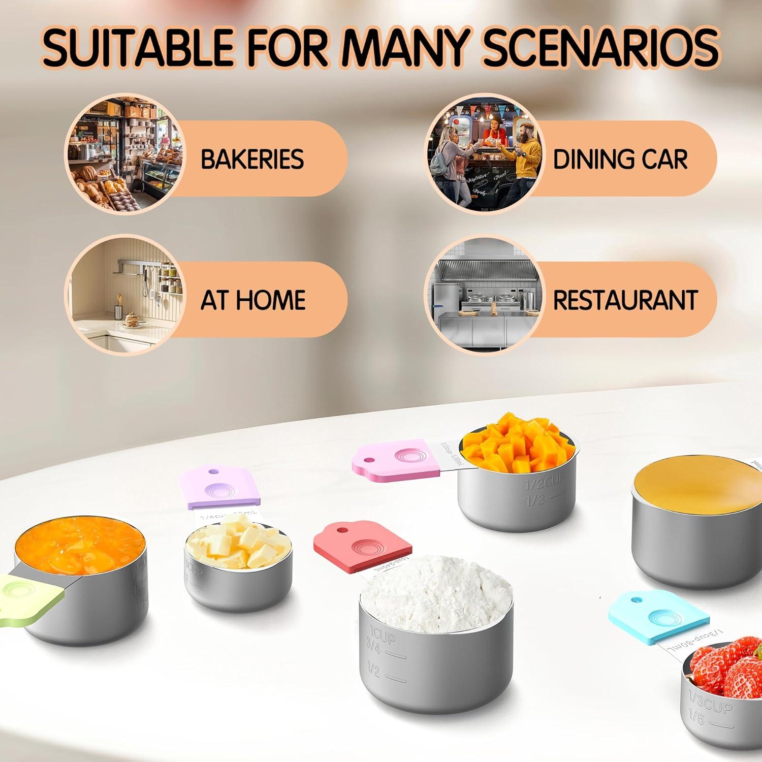 Set de 5 Tazas Medidoras Magnéticas Minteem Acero Inoxidable