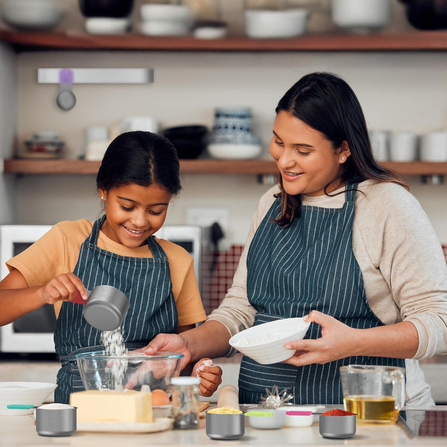 Set de 5 Tazas Medidoras Magnéticas Minteem Acero Inoxidable