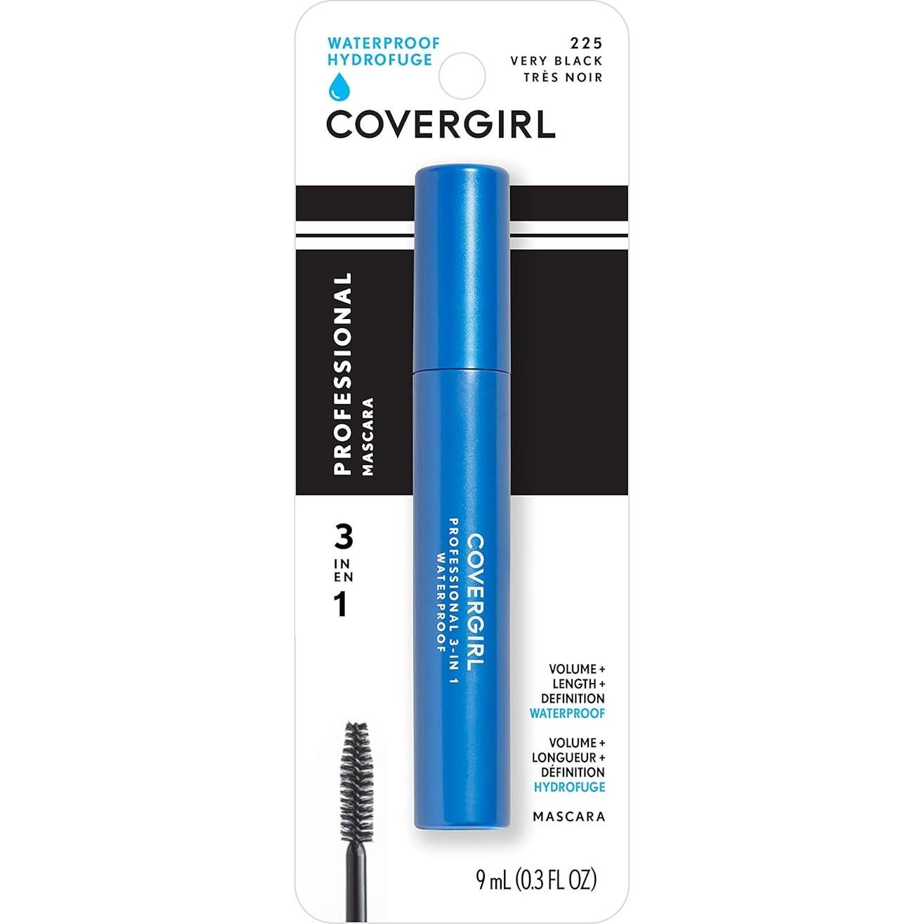 COVERGIRL Máscara 3-en-1 Impermeable Muy Negro 9 g