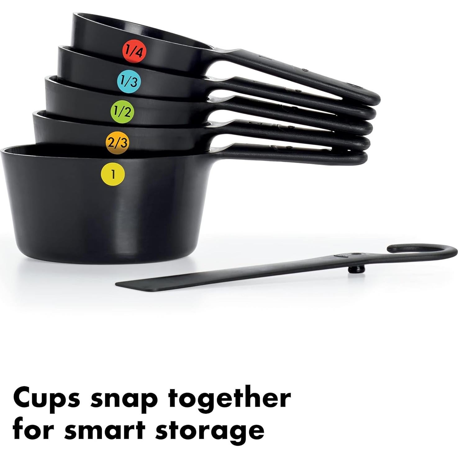 Juego de 6 Tazas Medidoras OXO Good Grips Plástico Negro