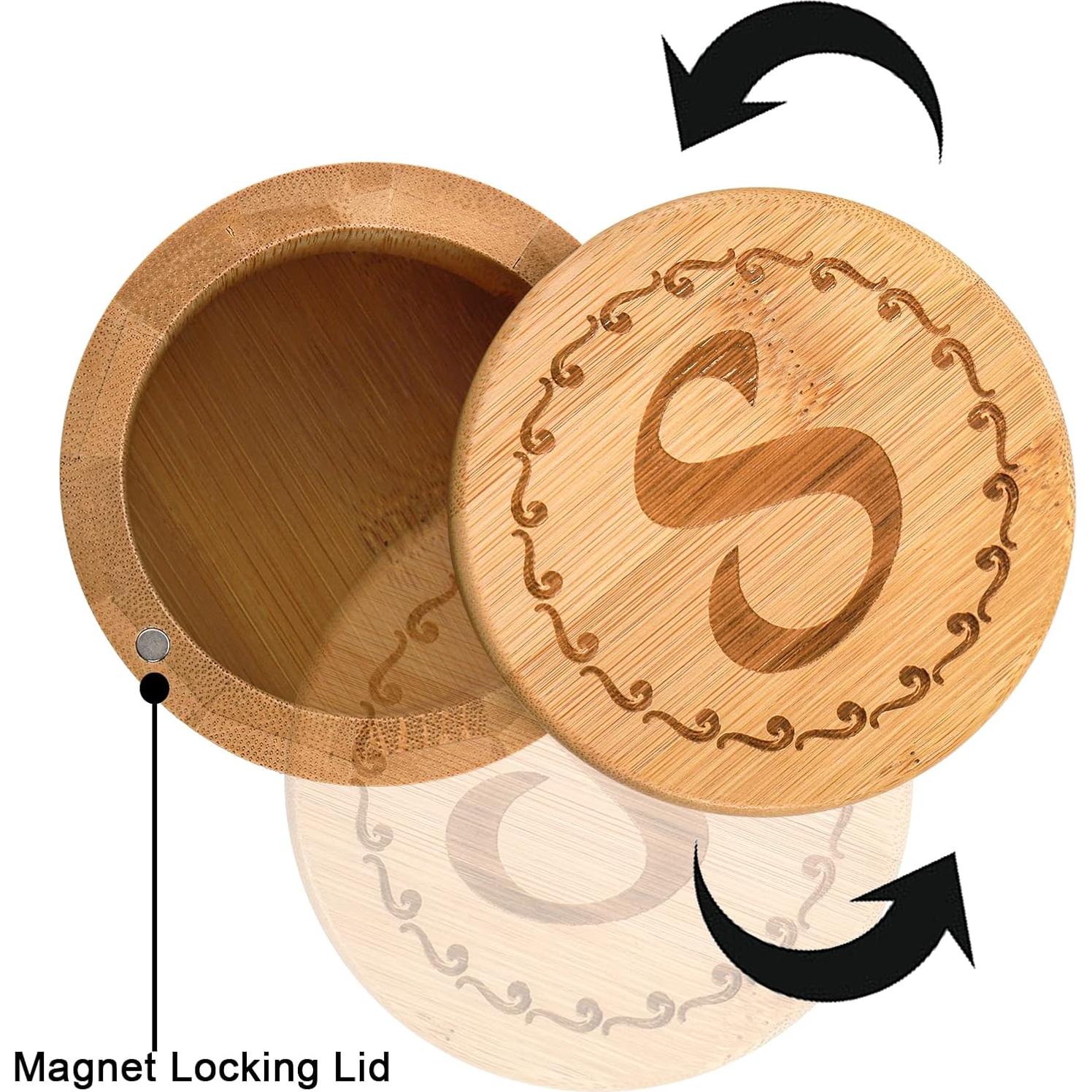 Tosnail 2 Cajas de Almacenamiento de Sal y Pimienta de Bambú