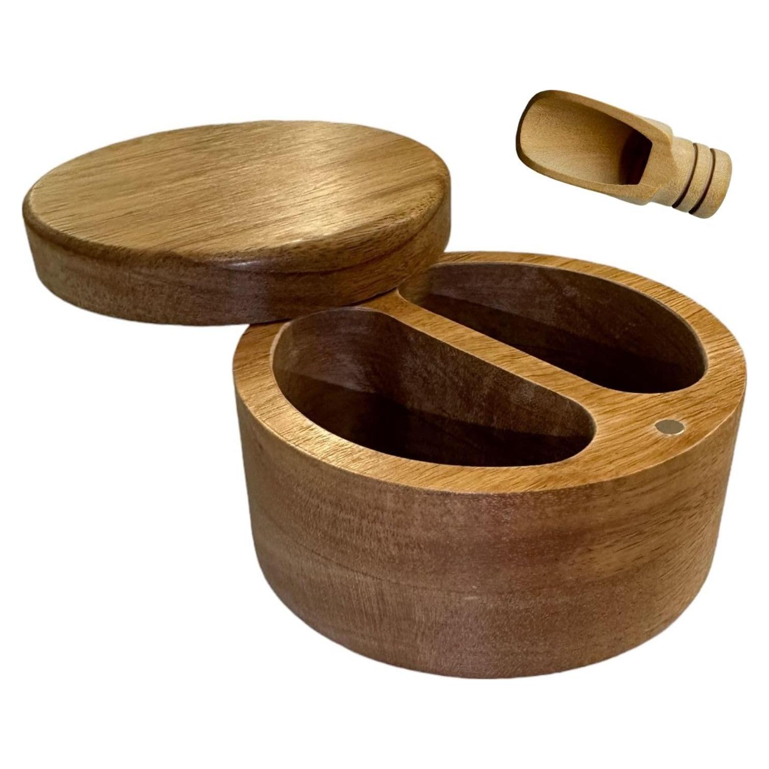 Cantarito de Especias de Acacia 2 Compartimentos con Tapa Magnética