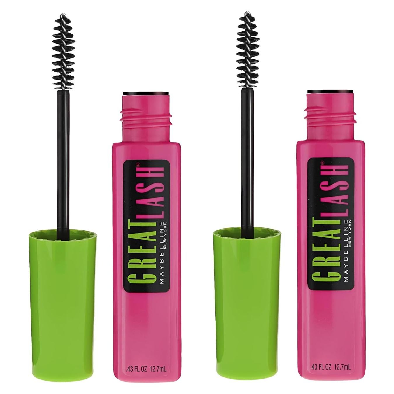 Máscara Lavable Maybelline Great Lash 2 Unidades Muy Negra