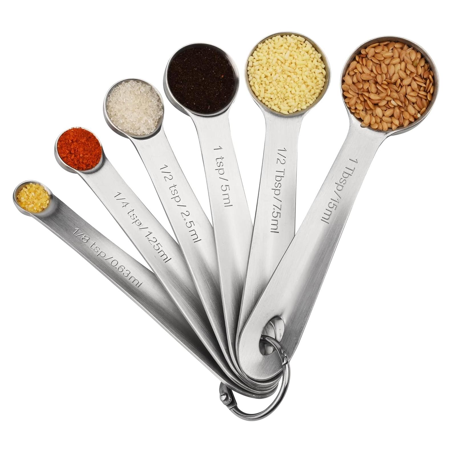Juego de Cucharas Medidoras 6 Viwehots Acero Inoxidable 18/8