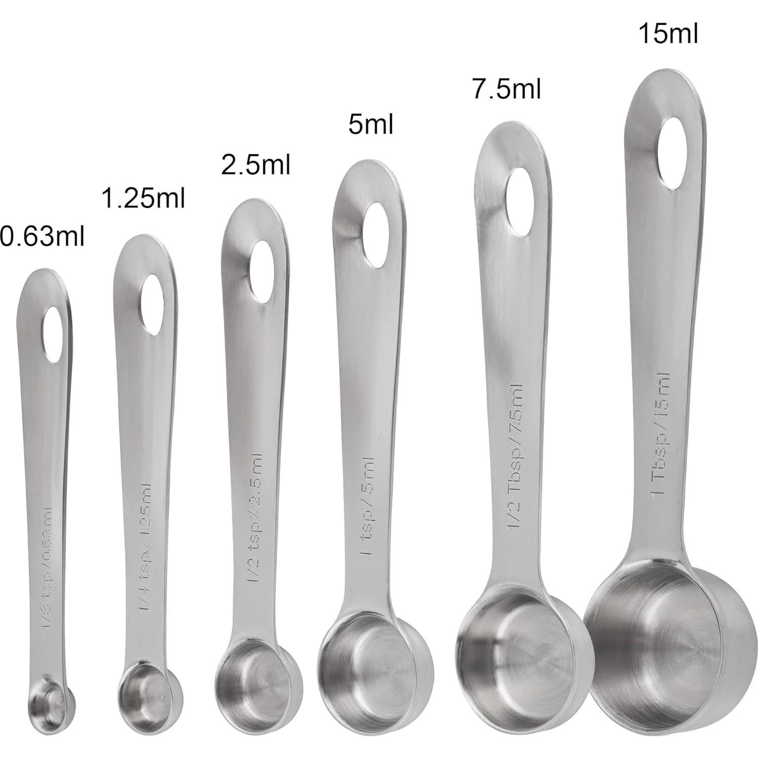 Juego de Cucharas Medidoras 6 Viwehots Acero Inoxidable 18/8