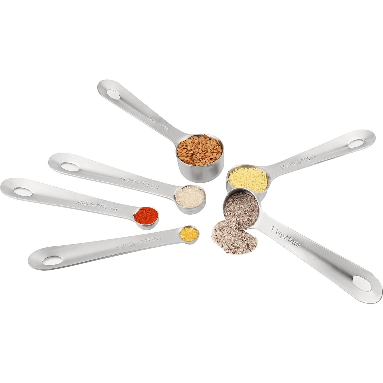 Juego de Cucharas Medidoras 6 Viwehots Acero Inoxidable 18/8